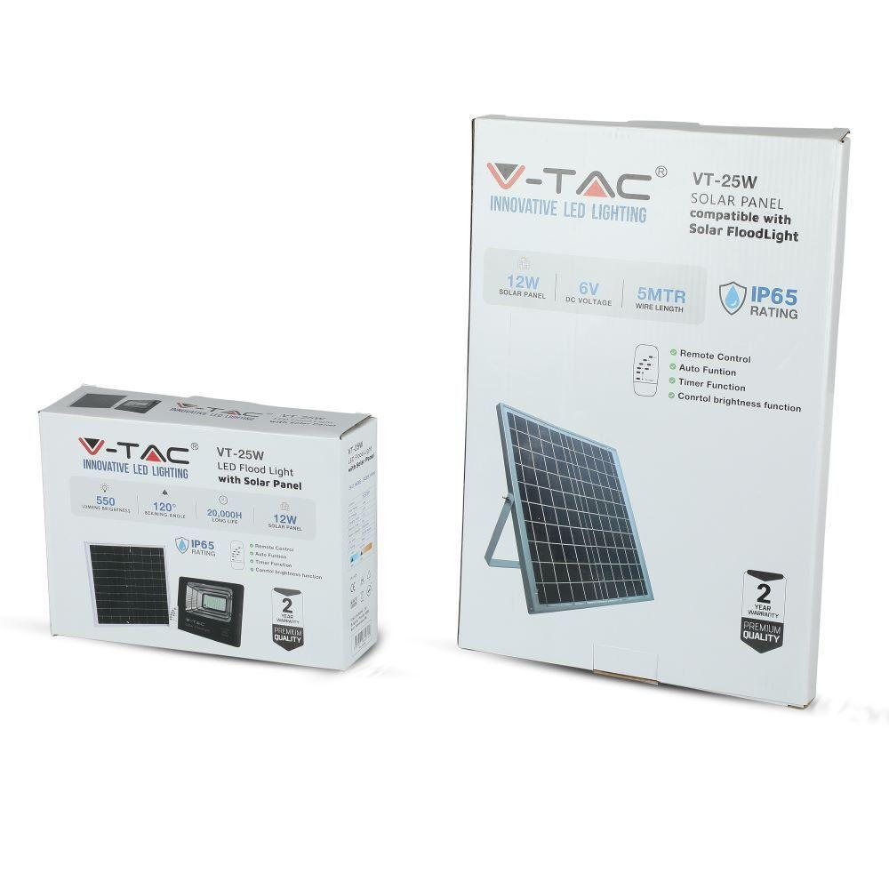 VT-25W 12W SOLAR PANEL WITH LED FLOODLIGHT 4000K