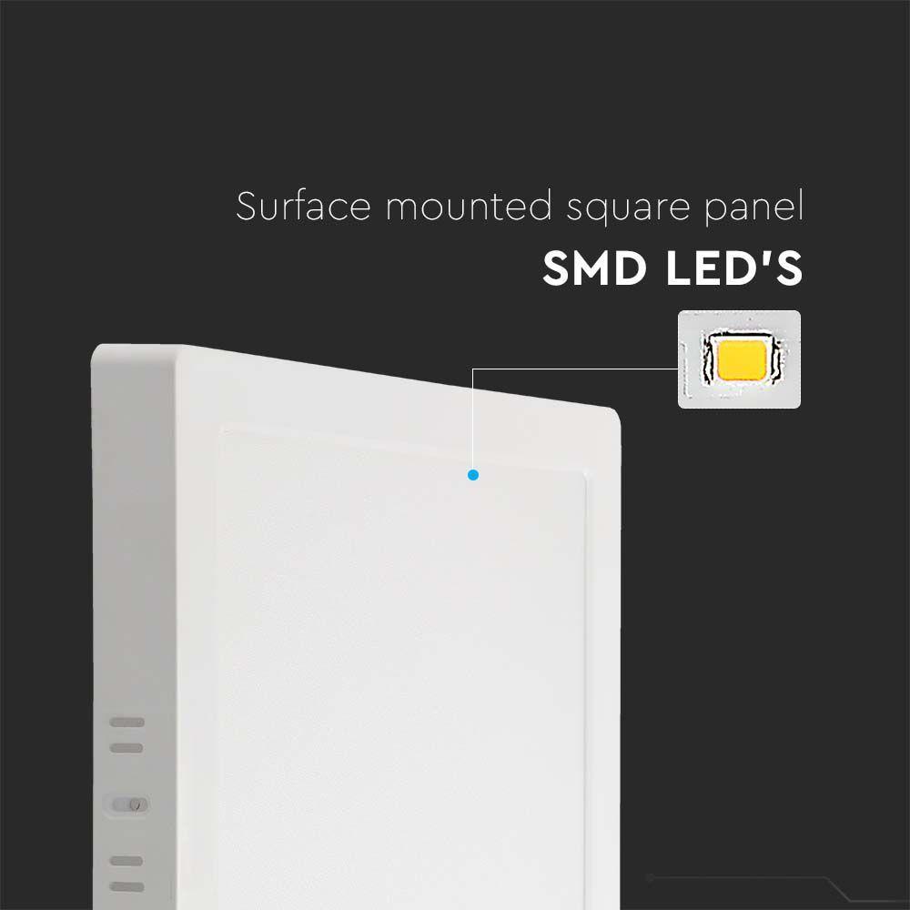 24W Panel LED, Barwa: 4000K, Kształt: Kwadratowy       , VTAC, SKU 23023