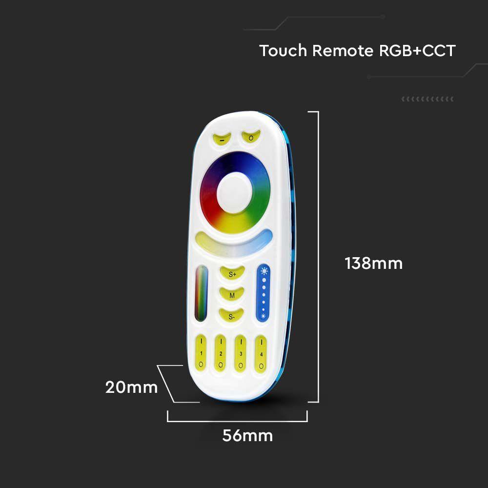 Pilot WiFi RGB+CCT do sterowników SKU 2912, 2913, 4 strefowy, Obudowa: Biała, VTAC, SKU 2922