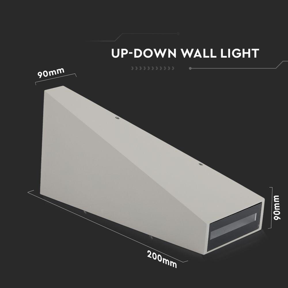 4W Lampa ścienna LED, Barwa:3000K, Obudowa: Szara, VTAC, SKU 218299