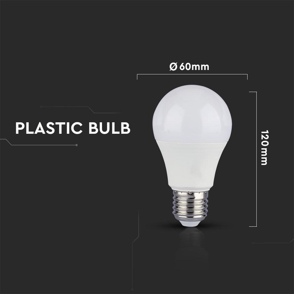 VT-2212 12W A60 LED PLASTIC BULB 4000K E27,CRI>95