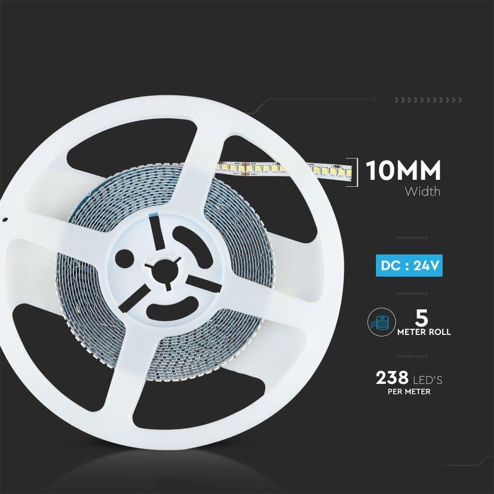 VT-2835-238 17W/M LED STRIP LIGHT 4000K IP20 24V (150LM/W) (5M/ROLL)