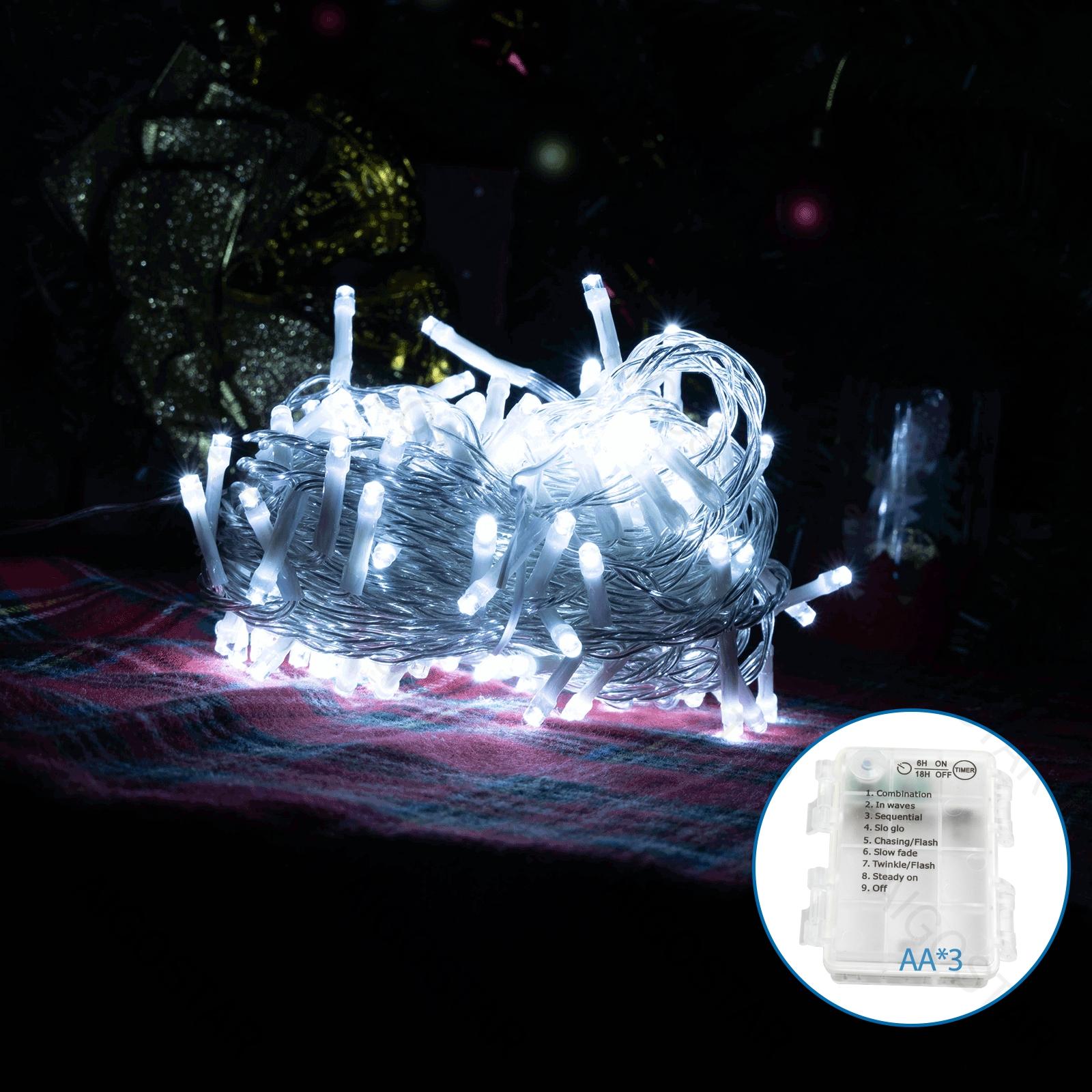 3AA battery net light flat string lights, cold white, 3m