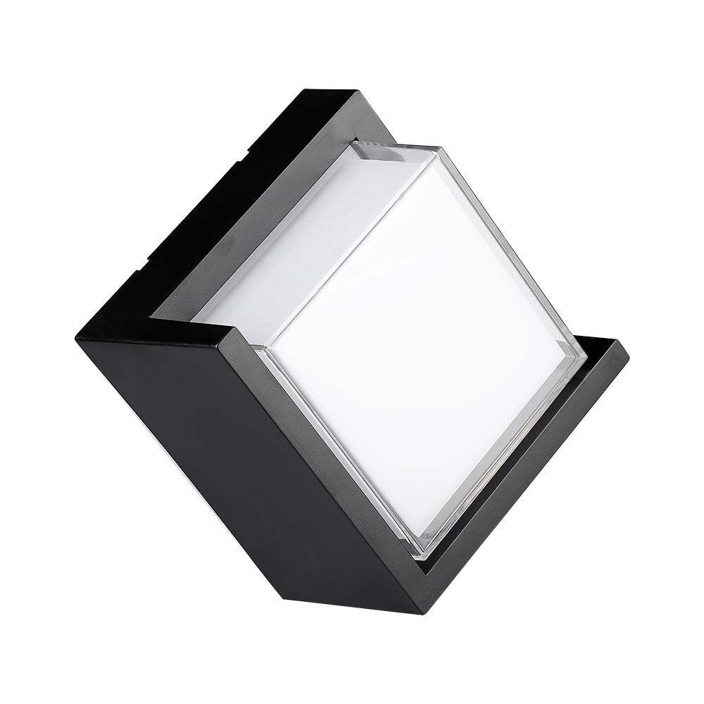 12W Lampa ścienna LED, Barwa:4000K/ Czarny, Kwadratowa, VTAC, SKU 218540