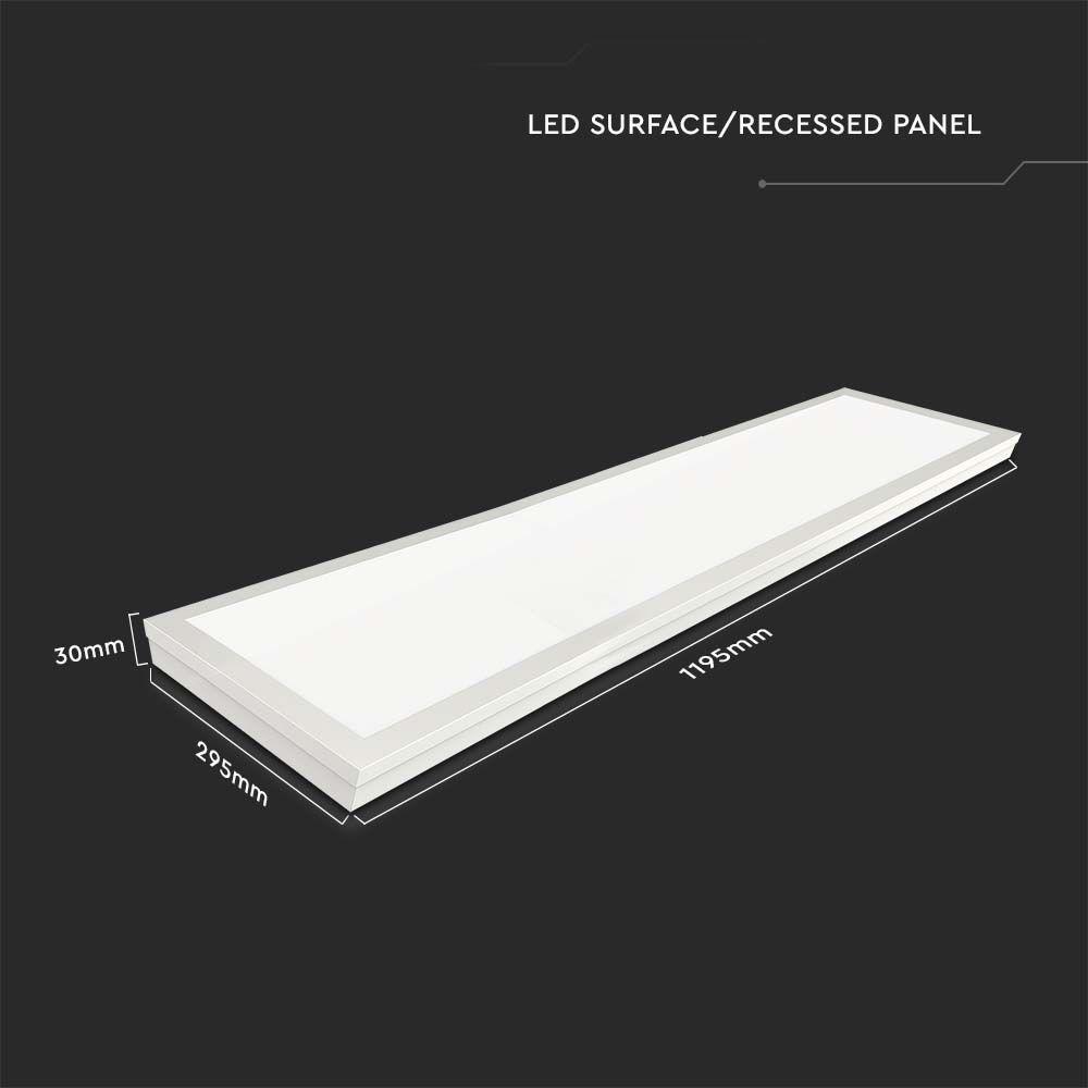 40W Panel LED 1200x300mm, 2w1, Barwa: 4000K, Opakowanie: 6szt.     , VTAC, SKU 216625