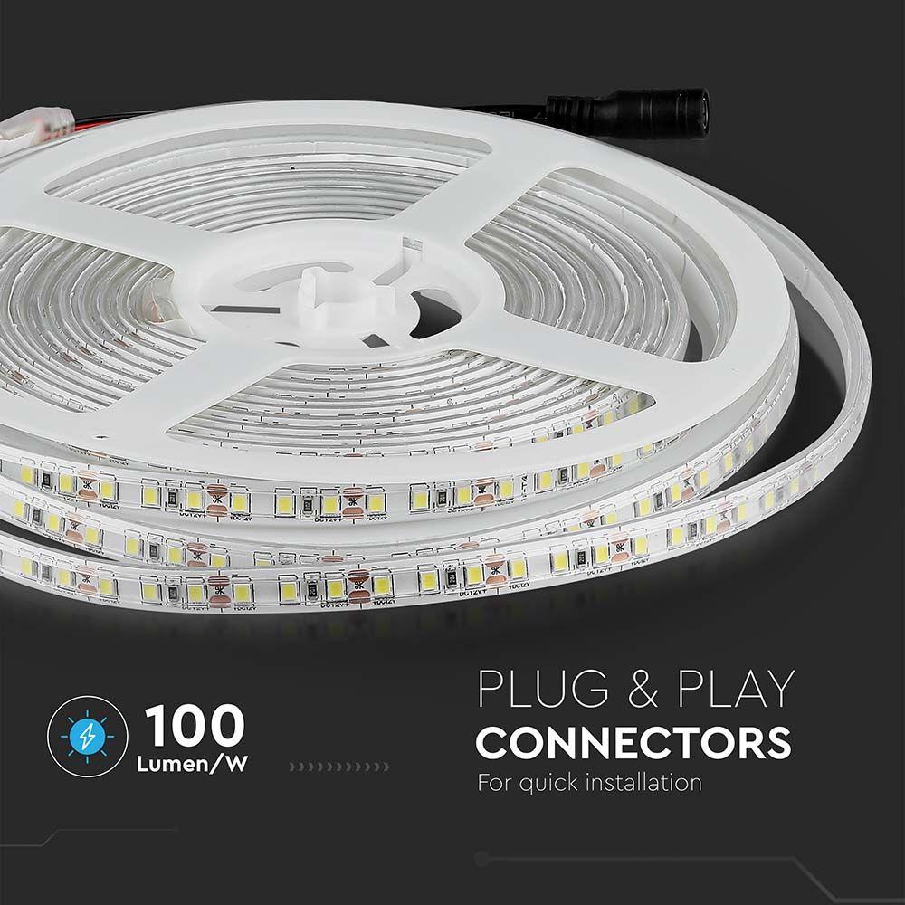 VT-3528 120 8W/M LED STRIP COLORCODE:4000K IP65 (5M/ROLL)(PRICE PER M)