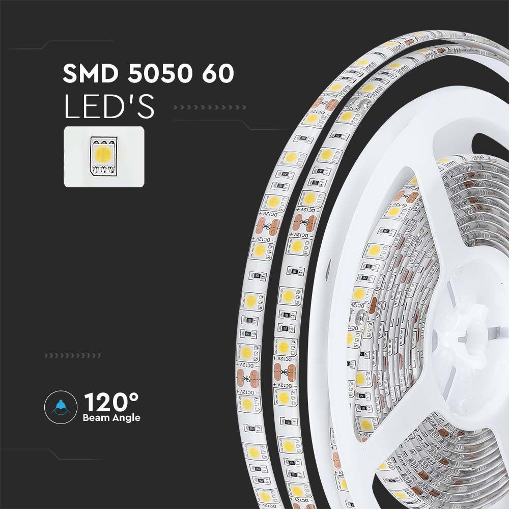 VT-5050 60 11W/M LED STRIP LIGHT 4500K IP65 (5M/ROLL)(PRICE PER M)