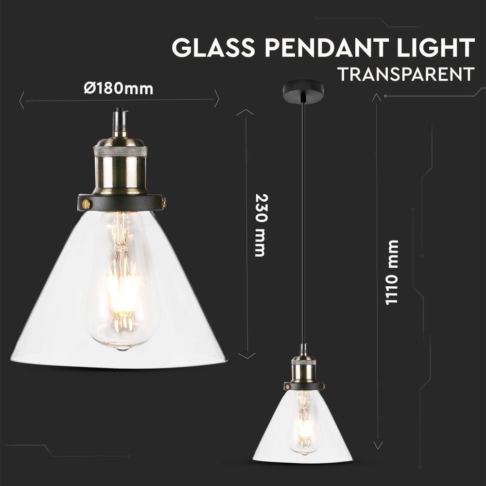 VT-7185 E27 GLASS PENDANT LIGHT-TRANSPARENT