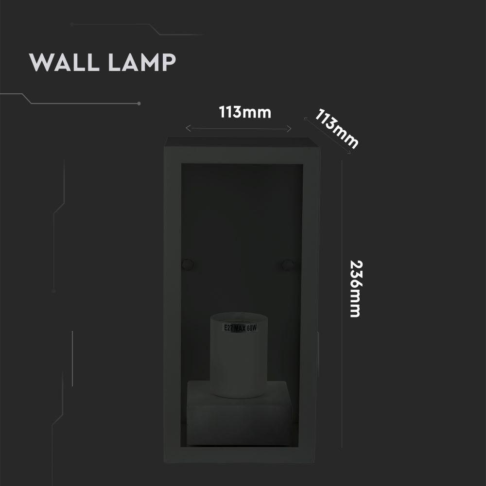 VT-837 E27 WALL LAMP MATT BLACK-CLEAR GLASS