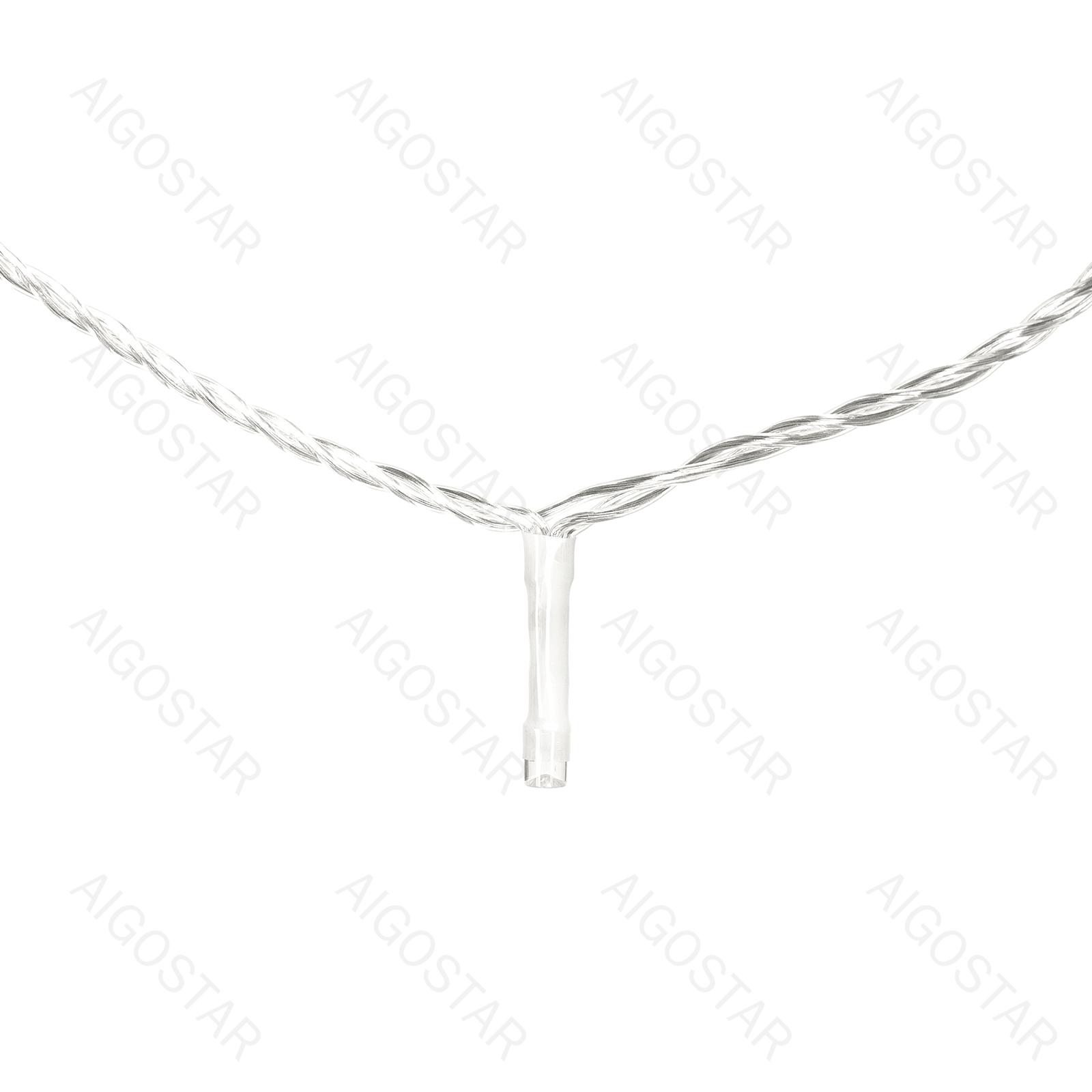 Low Voltage Flat String Lights-Cool White-3M+5M-50LED-10CM/LED-transparent wire-8blink+time+IP44