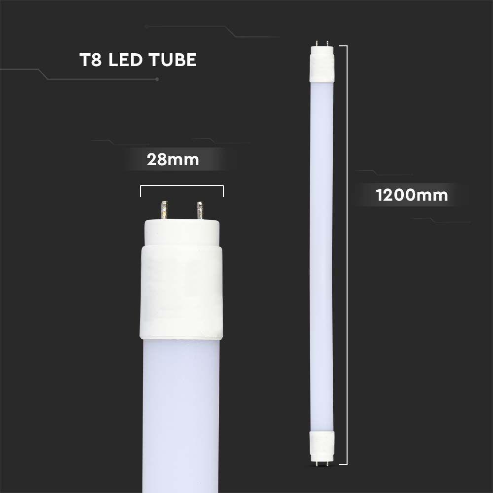 18W T8 Świetlówka LED T8 120 cm, Chip SAMSUNG, Barwa:3000K, VTAC, SKU 21653