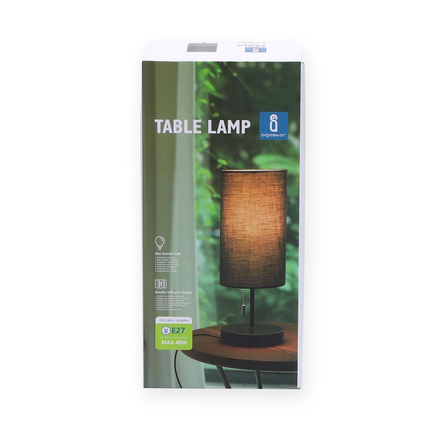 Metal Table Lamp USB*2 (Without Light Source) E27