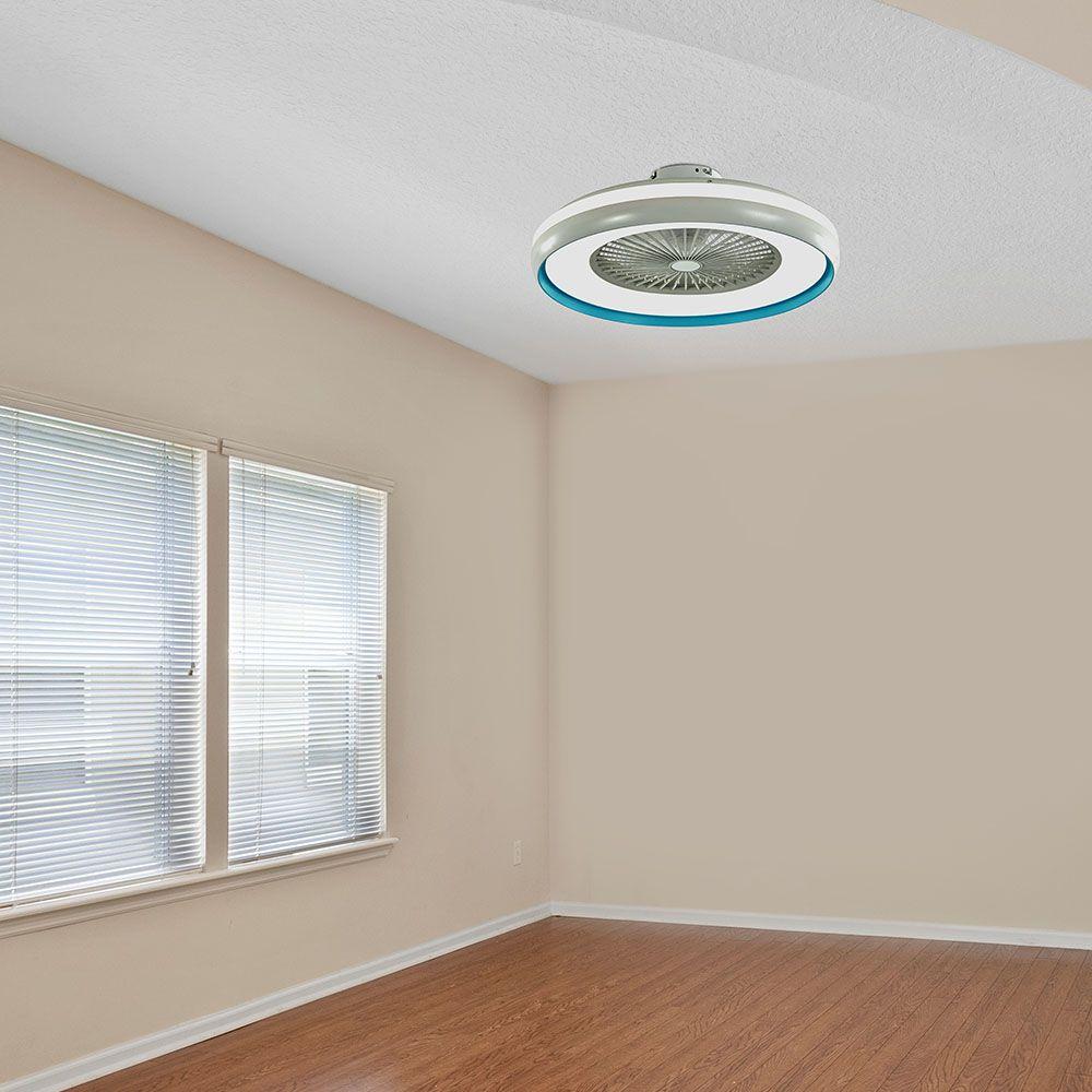 VT-5022 45W FAN WITH CEILING LIGHT & RF CONTROL CCT:3 IN 1-AC MOTOR-BLUE RING