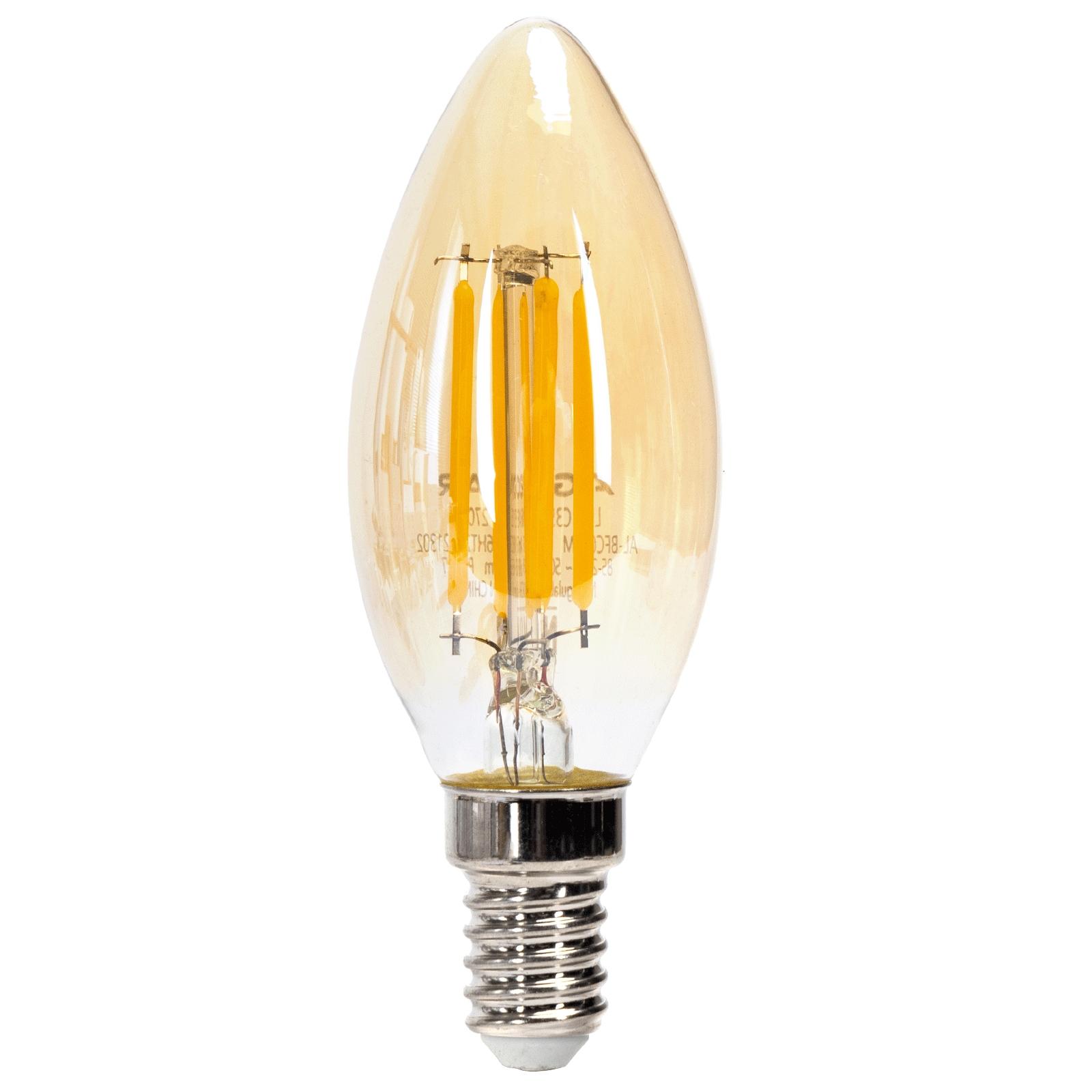 LED Filament Bulb (Amber) C35 E14 6W