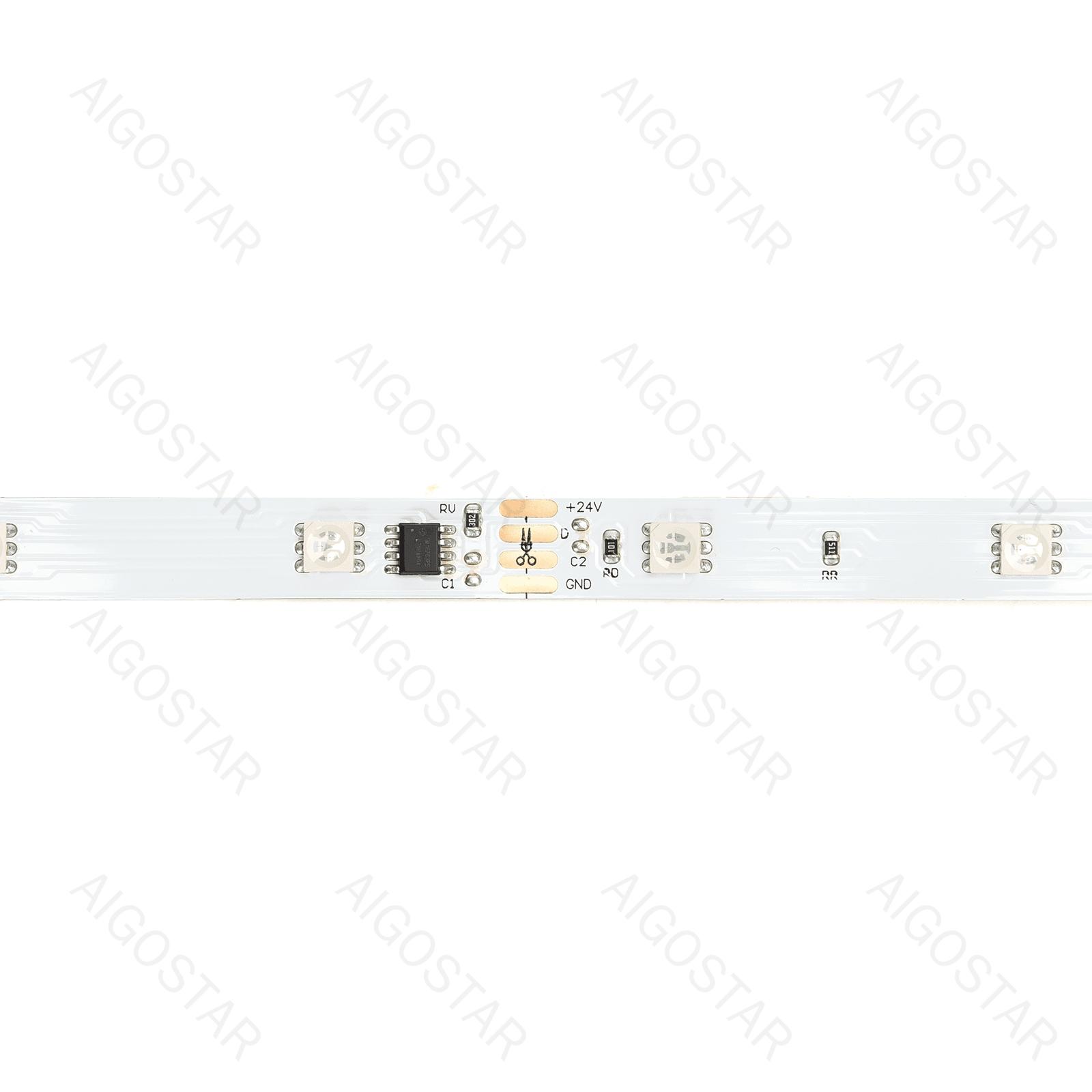 LED DIGITAL RGBIC STRIP LIGHT 24V 5M 5050 30LED/M 6LED/IC 24W IP65 WIFI+BLU CONTROLLER