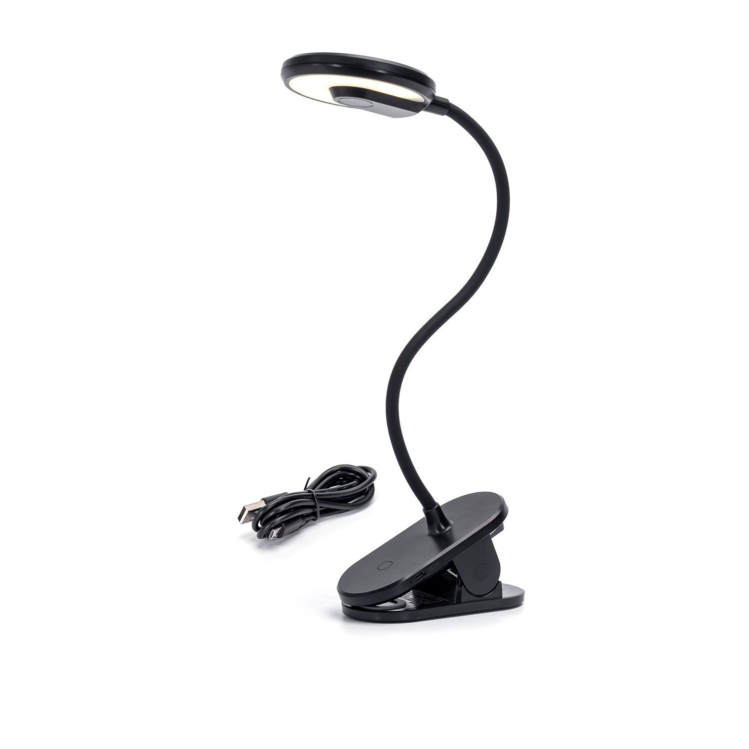 LED Rechargeable Clip Light Black 2.5W 4000K