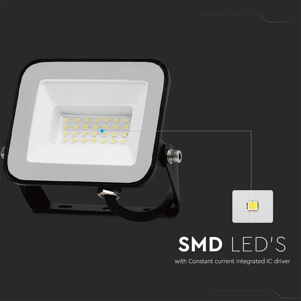 20W Naświetlacz LED SMD, Chip SAMSUNG, Barwa:6500K, Obudowa: Czarna, VTAC, SKU 10016