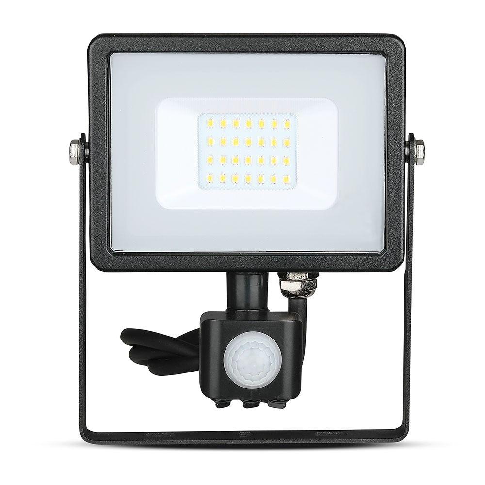 20W Naświetlacz LED SMD z czujnikiem ruchu, Chip SAMSUNG, Barwa:4000K, Obudowa: Czarna , VTAC, SKU 452