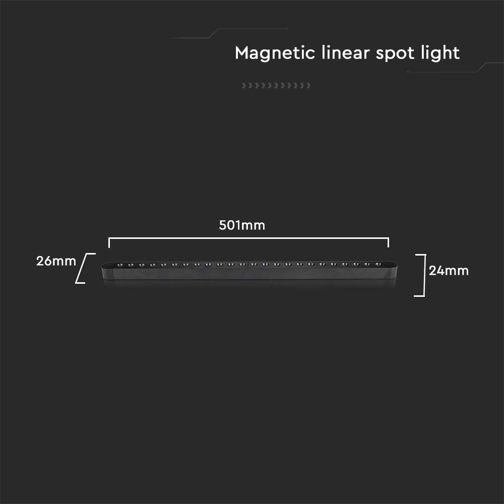 VT-4222 22W LED ULTRA THIN MAGNETIC LINEAR TRACK LIGHT 6400K BLACK BODY