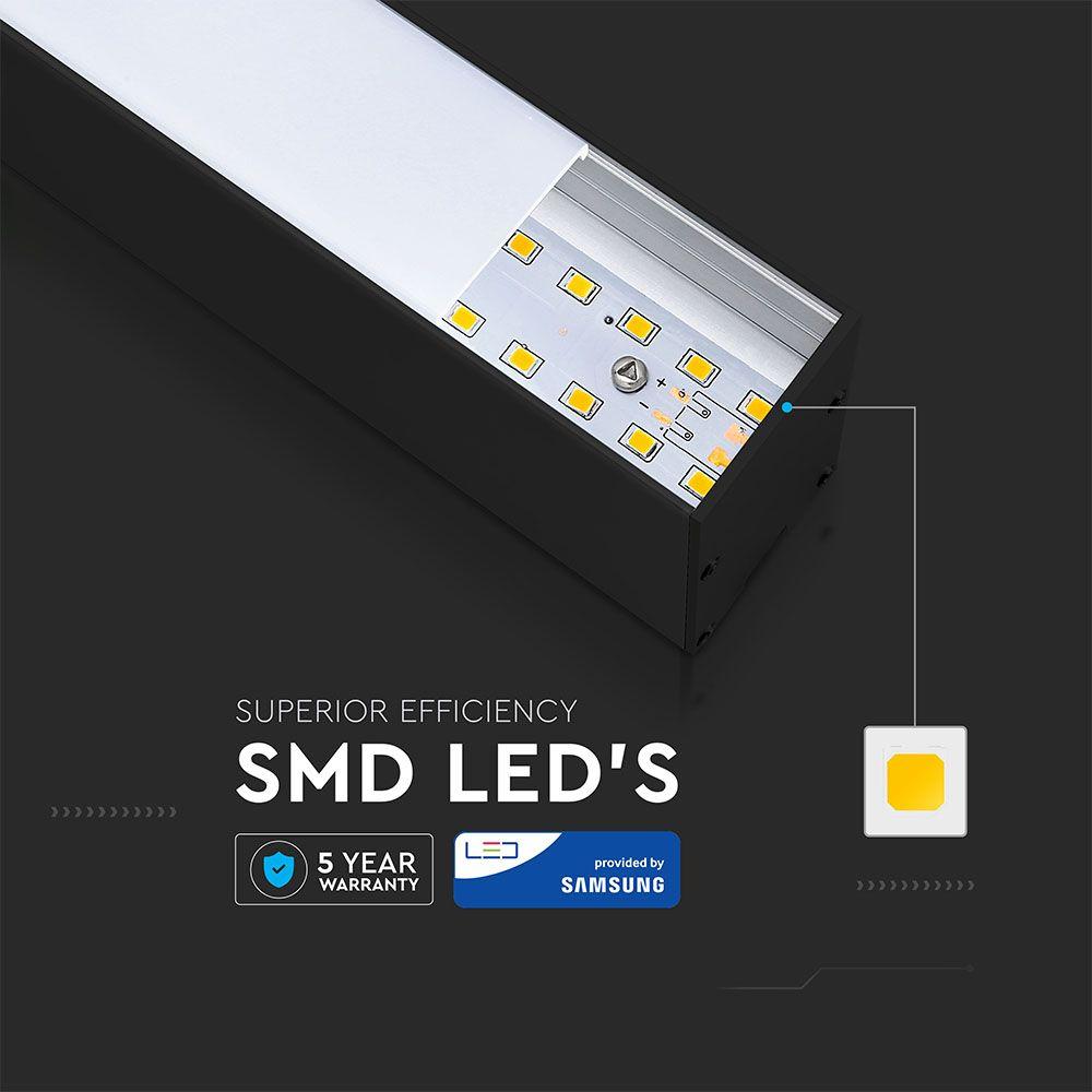 40W Lampa Liniowa LED, Chip SAMSUNG, Barwa:3000K, Obudowa: Czarna, VTAC, SKU 882