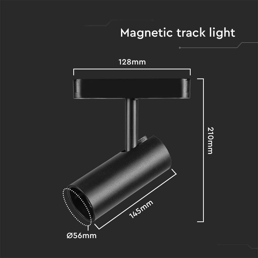 VT-4221 20W LED ULTRA THIN MAGNETIC TRACK LIGHT 4000K BLACK BODY