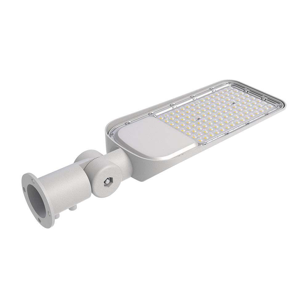 100W Lampa uliczna LED z czujnikiem i regulowanym uchwytem, Chip SAMSUNG, Barwa:6500K, Obudowa: Szara , VTAC, SKU 20435