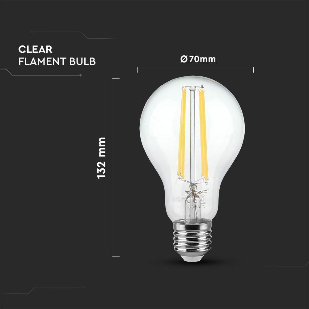 VT-2133 12.5W A70 LED FILAMENT BULB-CLEAR GLASS 4000K E27