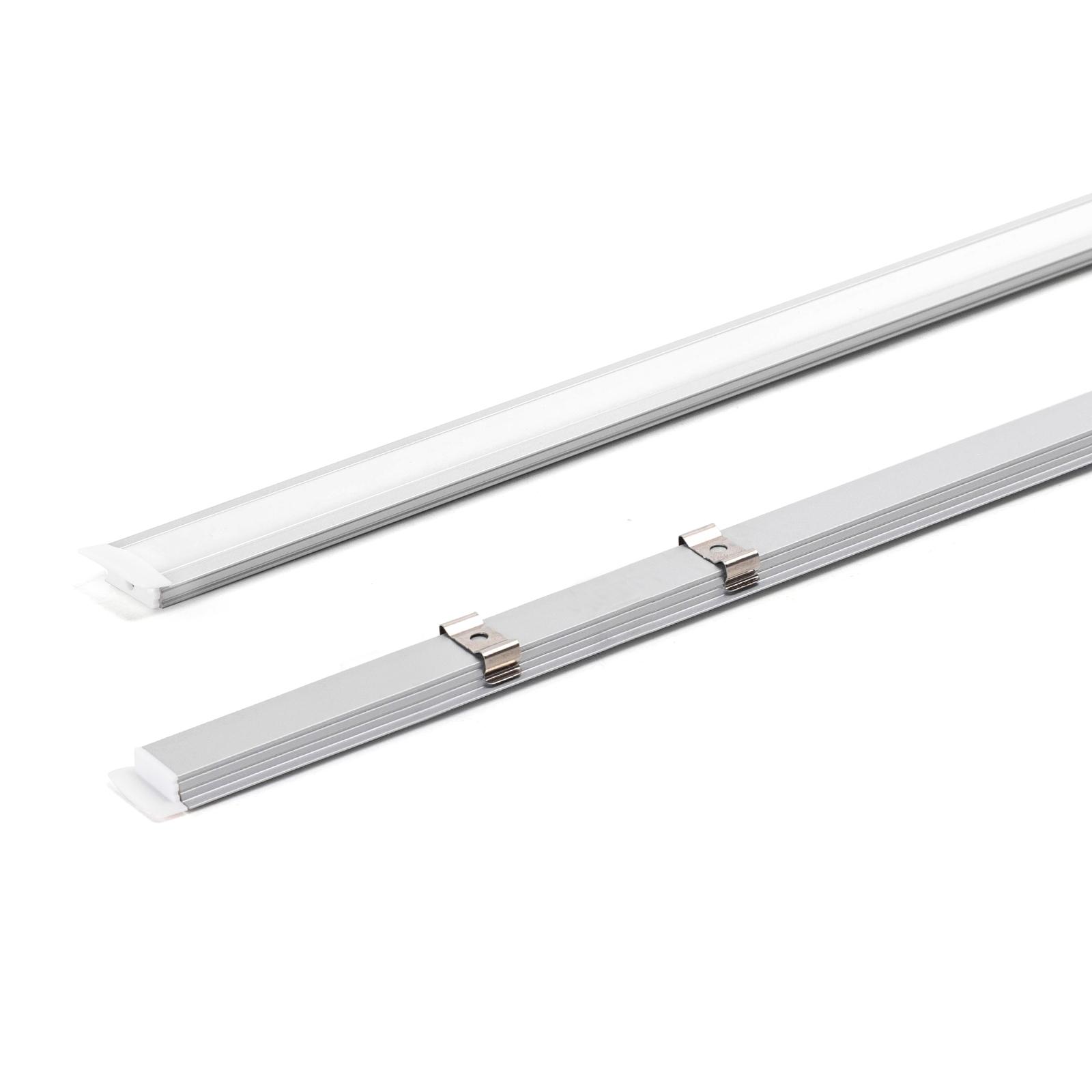 Flush-mounted LED strip channel, 1m, silver