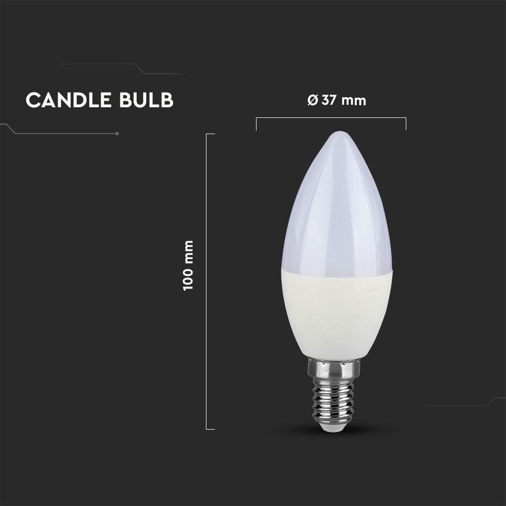 VT-2246 5.5W LED PLASTIC CANDLE BULB 2700K E14 6PCS/PACK