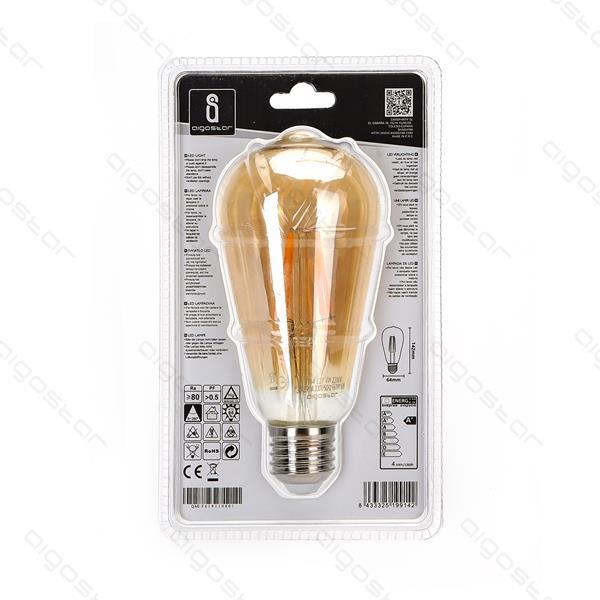 LED Filament Bulb (Amber) ST64 E27 4W