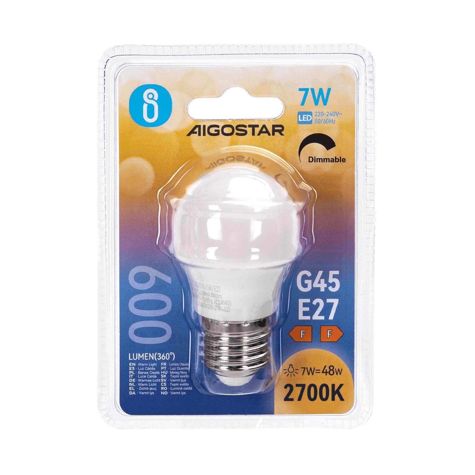 Ściemnialna żarówka LED G45 E27 7W 2700K