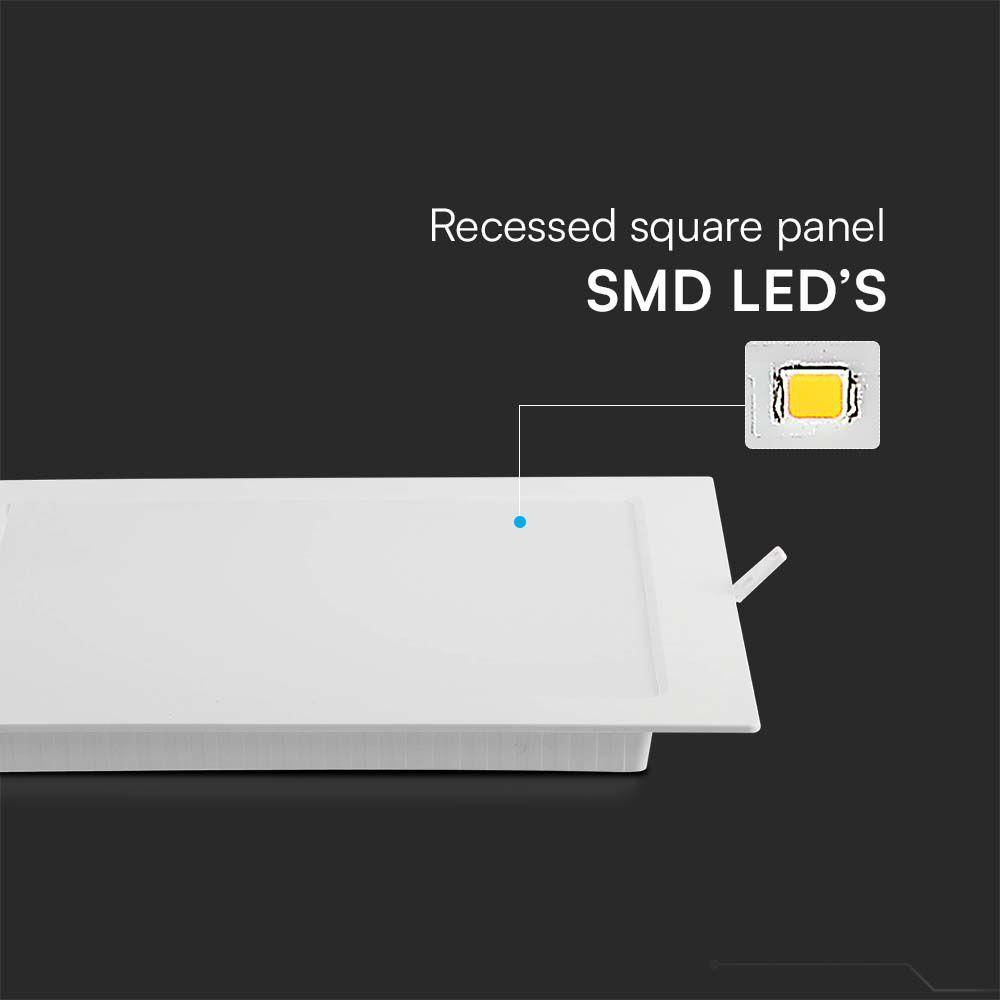 VT-61003 3W BACKLIT RECESSED PANEL 6500K SQ