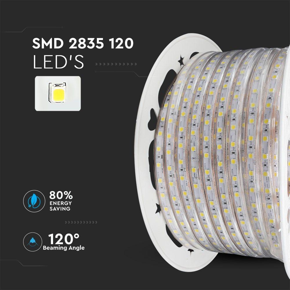 Taśma LED, Barwa:6500K, IP66, Zasilanie: 220V, Rolaka:50m, VTAC, SKU 2648