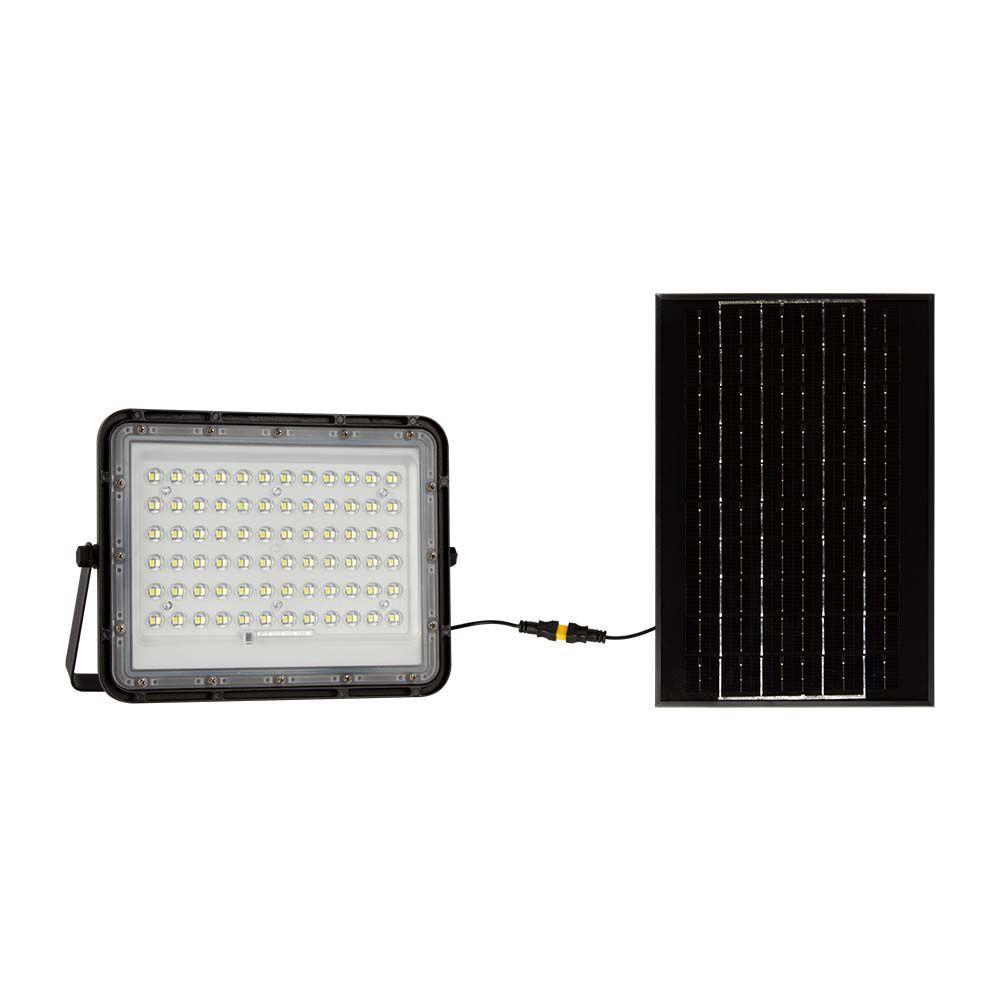 15W Solarny naświetlacz LED z czujnikiem zmierzchu, Panel z przewodem: 3m, Pilot, Bateria 12000mAh/ Barwa:6400K, Obudowa: Czarna, VTAC, SKU 7825