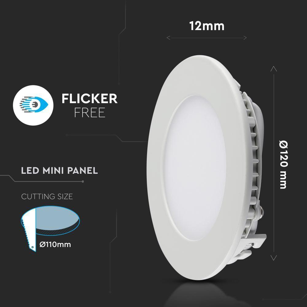 VT-607 6W LED PREMIUM PANEL 3000K ROUND