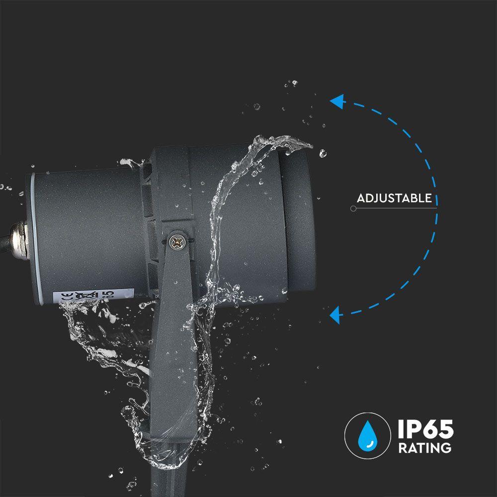 12W Oprawa ogrodowa SPIKE, Barwa:3000K, Obudowa: Szara , VTAC, SKU 217550