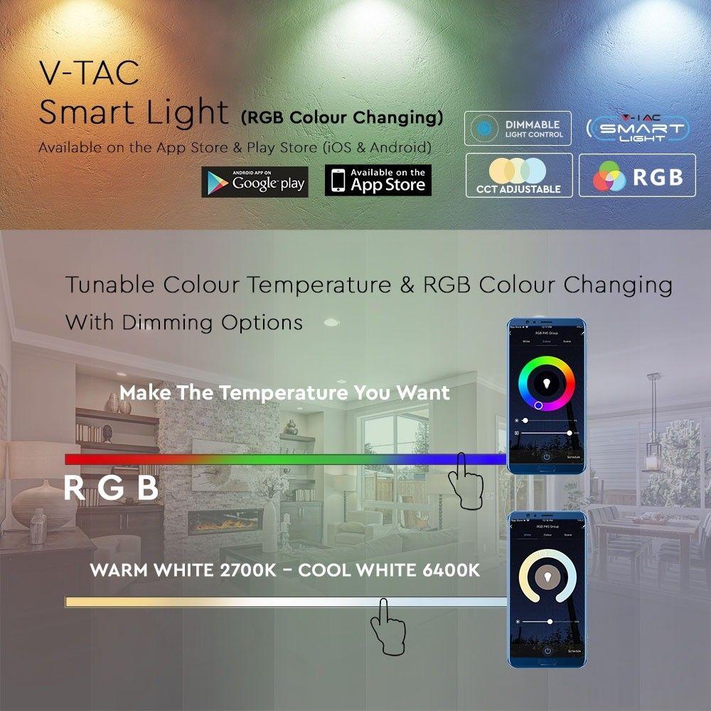 VT-5119 10W A60 BULB COMPATIBLE WITH ALEXA & GOOGLE HOME RGB+WHITE E27