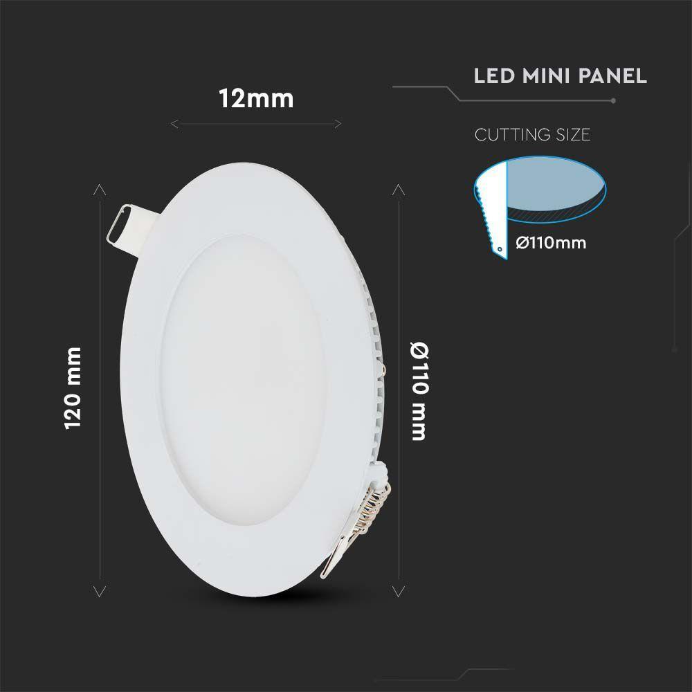 VT-607 6W LED PREMIUM PANEL 4000K ROUND