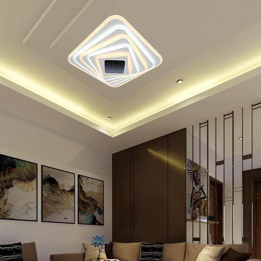 VT-7958 150W LED SMART DECORATIVE CEILING LAMP 50x50x7CM 3IN1 DIMMABLE+REMOTE CONTROL