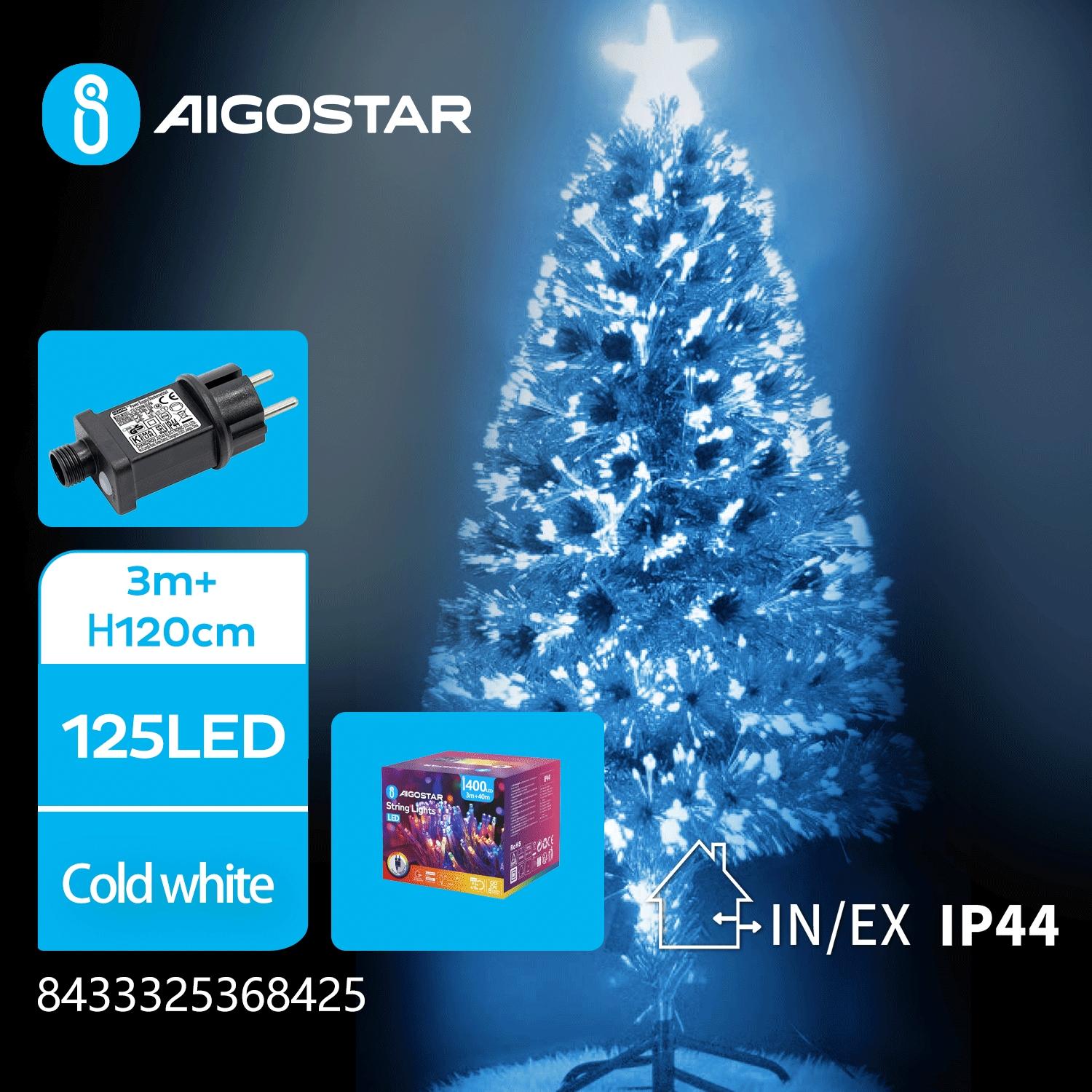 Christmas decorations-Low voltage adapter Pure Fiber tree-120CM-Water blue-8blink+time-IP44