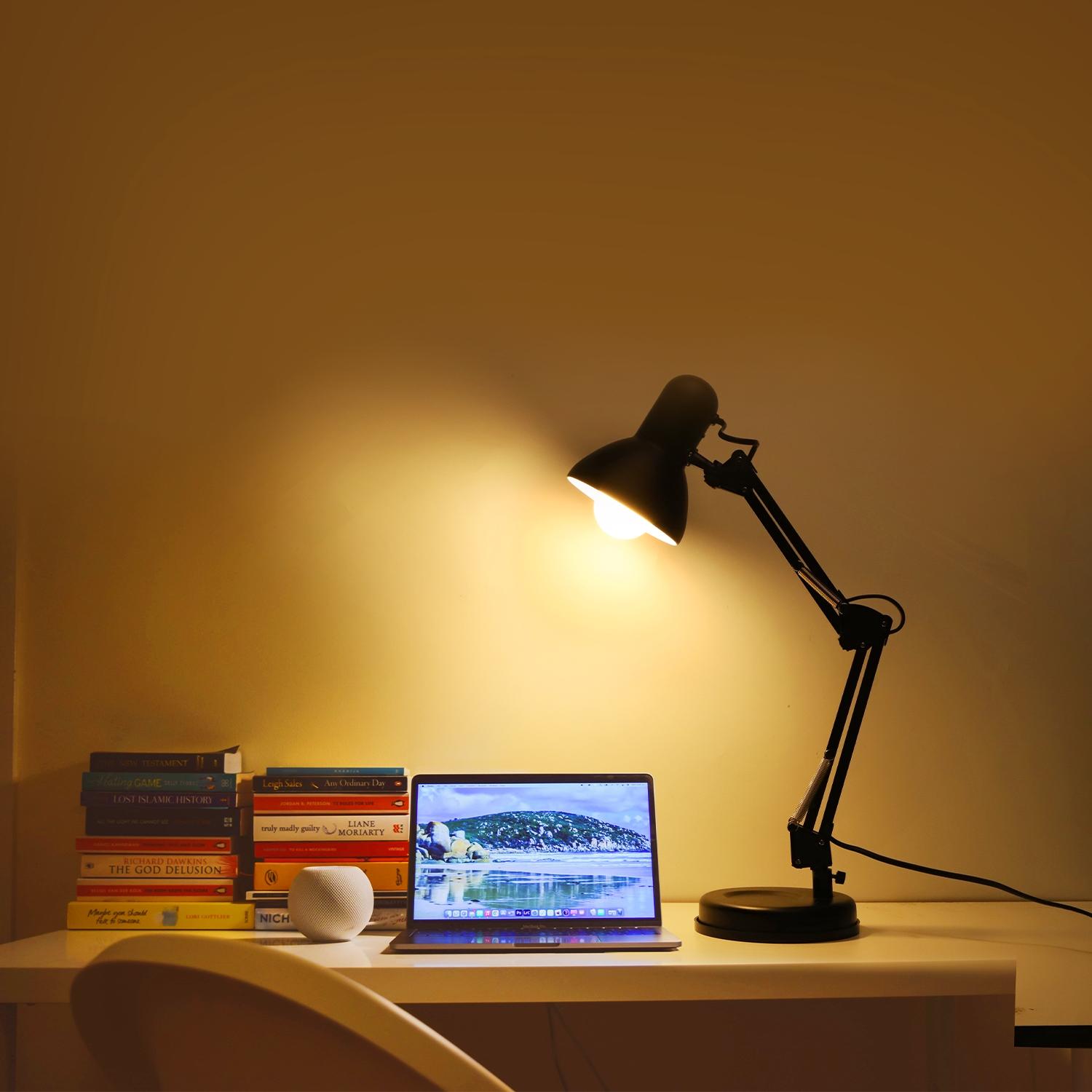 Metal Foldable Table Lamp Black (Without Light Source) E27