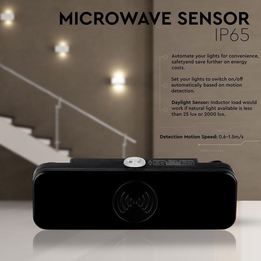 VT-8036 MICROWAVE SENSOR-BLACK, IP65 (MAX:200W LED)