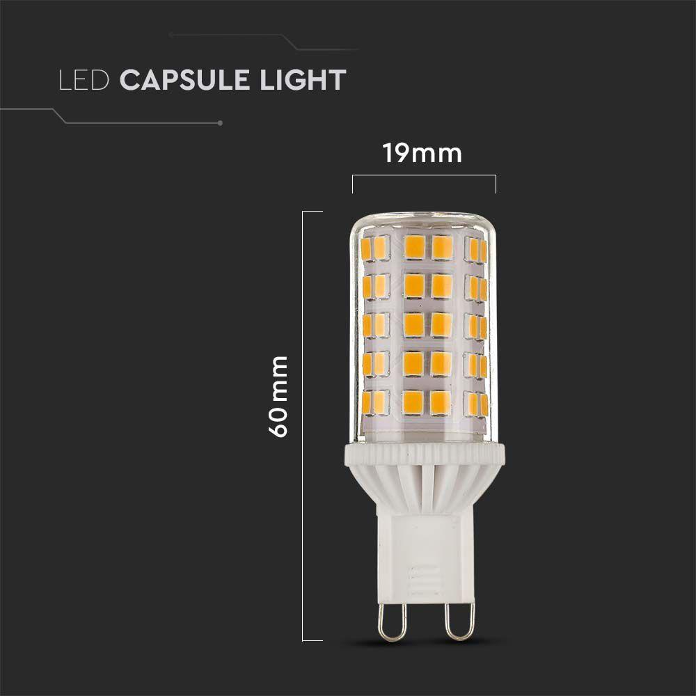 5W G9 Żarówka LED, Barwa:6500K, Ściemniana, Trzonek: G9, VTAC, SKU 217431