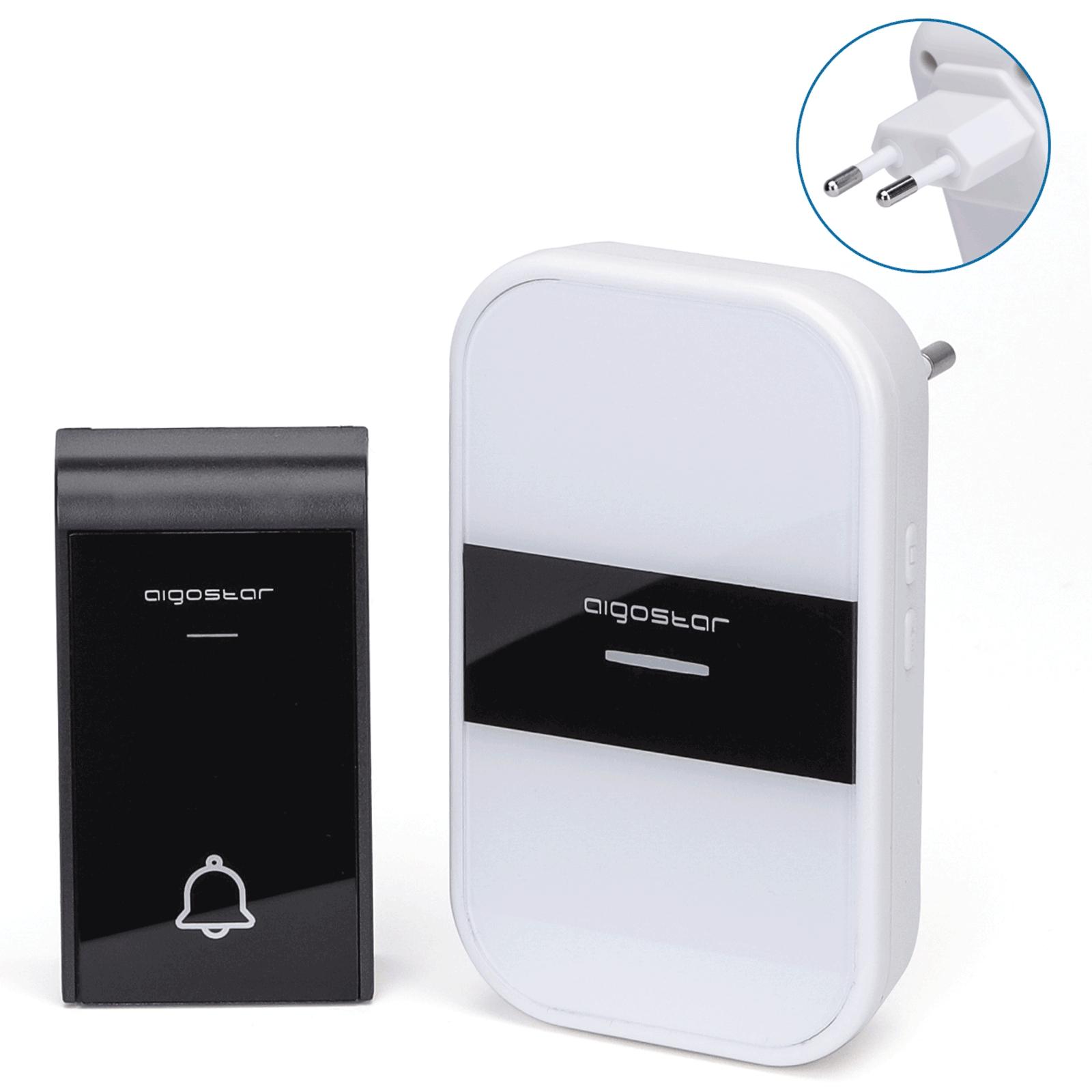 AC Wireless Doorbell White & Black