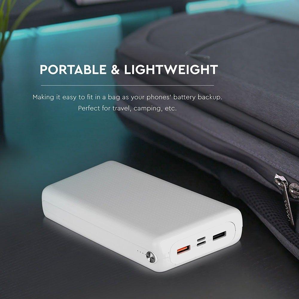 VT-3519 30000mah POWER BANK WITH DUAL USB-WHITE