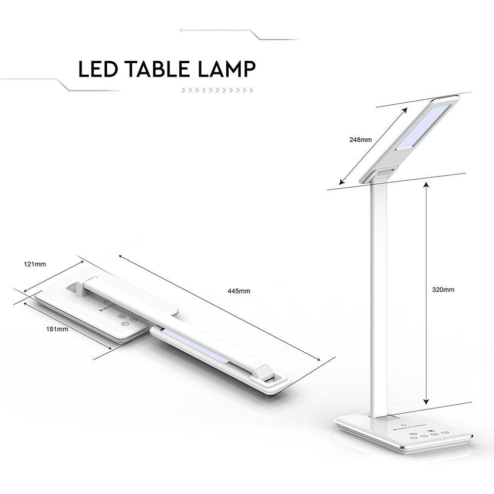 4W Lampka biurkowa z ładowarką indukcyjną, Barwa: 3w1, Biała, VTAC, SKU 218601