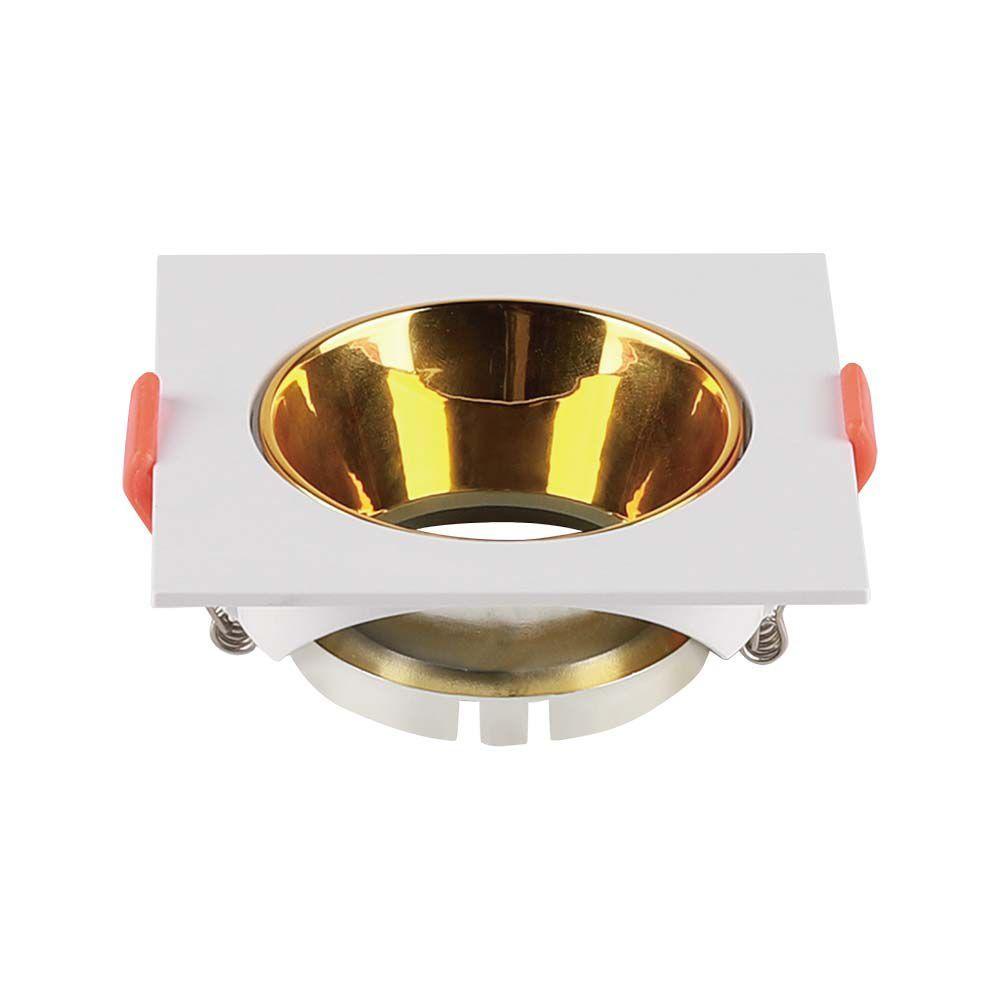 VT-932 GU10 FITTING SQUARE WHITE FRAME+GOLD REFLECTOR