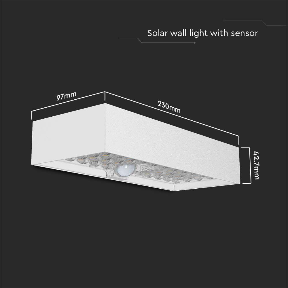 VT-406 6W LED SOLAR WALL LIGHT BRICK LITHIUM BATTERY 3.7V 3000mA 4000K WHITE