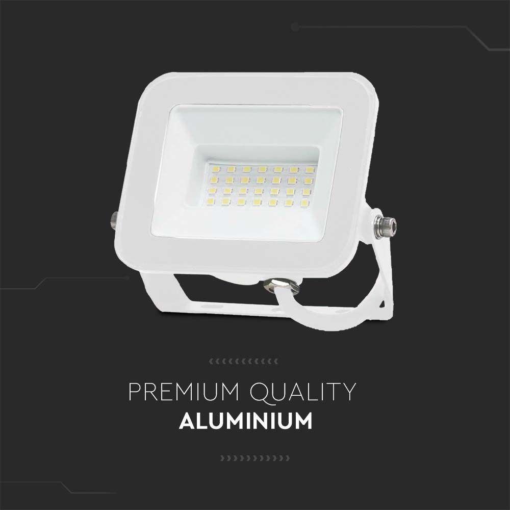 VT-44020 20W FLOODLIGHT SAMSUNG CHIP 4000K WHITE BODY WHITE GLASS