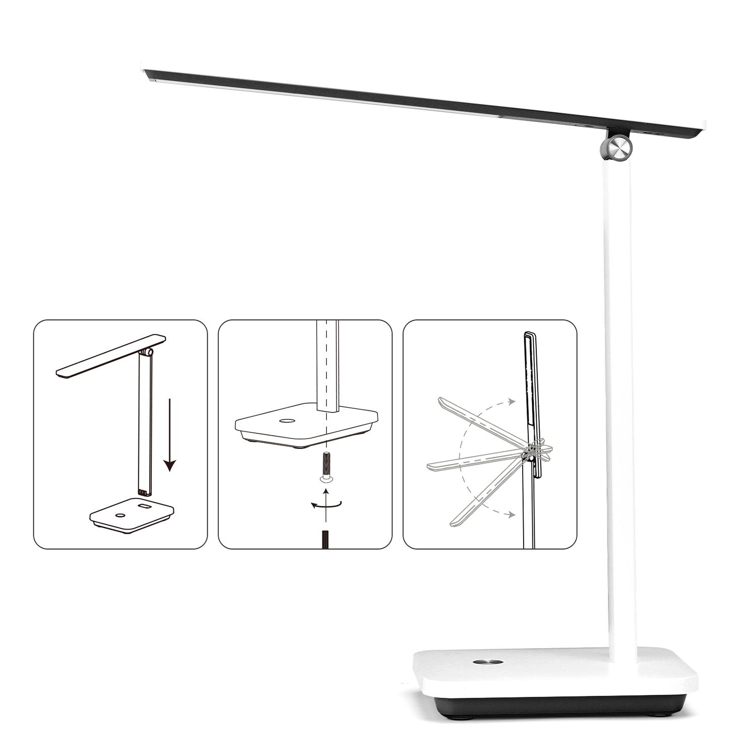 Multi-functional Desk Lamp Dimmable, CCT and Rechargeable